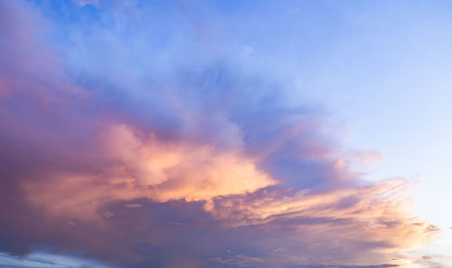 Low angle view of sky at sunset