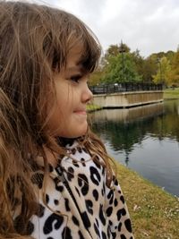 Close-up of girl looking away