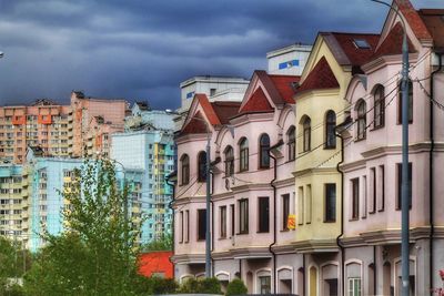 Low angle view of buildings against sky