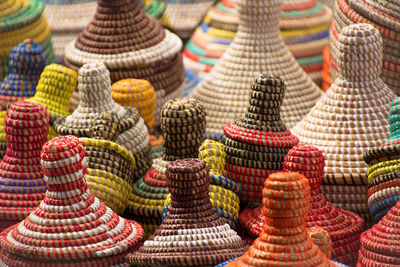 Close-up of multi colored bottles