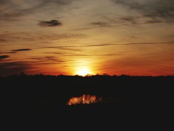 Scenic view of silhouette landscape against sky during sunset