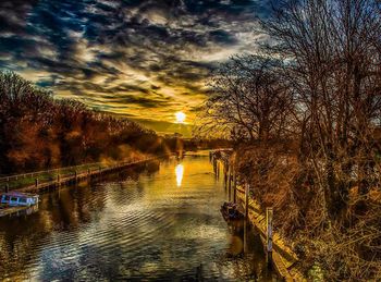 Scenic view of dramatic sky during sunset