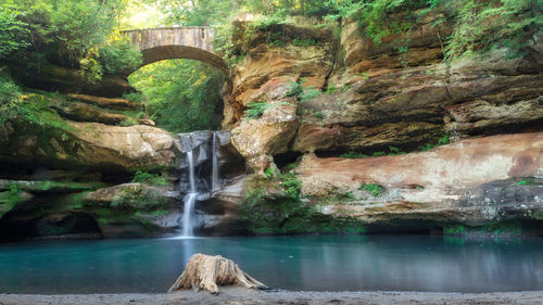 Scenic view of waterfall