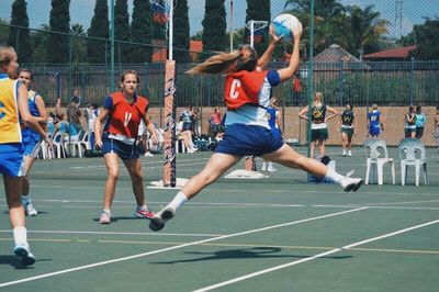 Full length of woman jumping