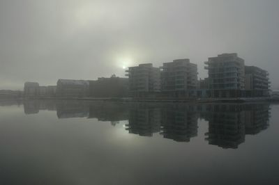 Reflection of buildings in water