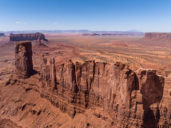 Rock formations on landscape against sky