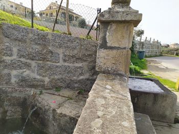 View of fountain against wall