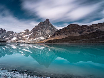 Scenic view of snowcapped matterhorn against sky