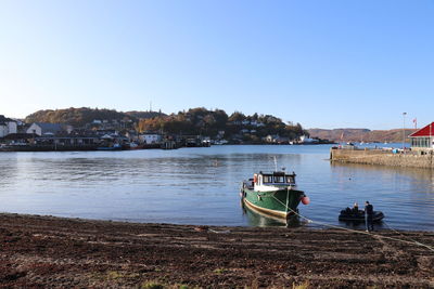 Oban. scenic view of river against clear sky