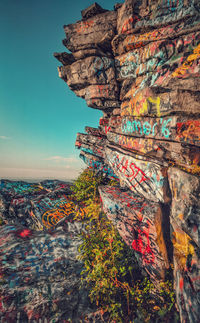 Low angle view of colorful building
