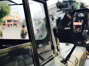 Close-up of car window