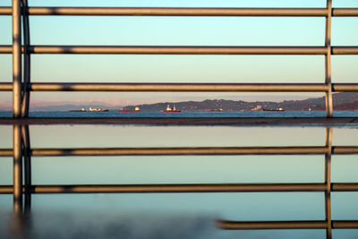 Full frame shot of railing against sky