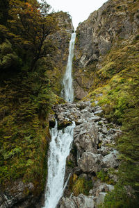 Scenic view of waterfall