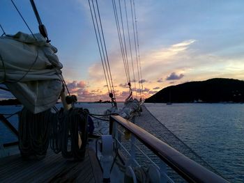 View of calm sea at sunset