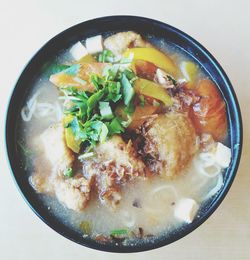 Close-up of soup in bowl