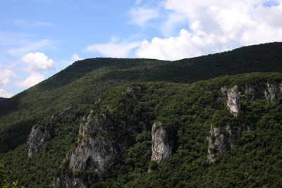 Scenic view of rocky mountain against sky