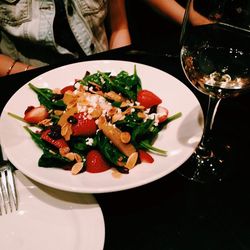 Close-up of food served in plate