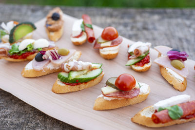 Close-up of food on table