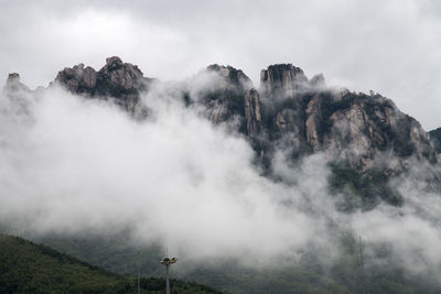 Panoramic view of mountains against sky