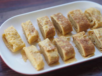 Close-up of food in plate on table