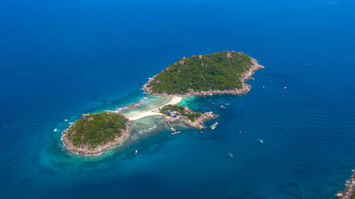 High angle view of island amidst sea