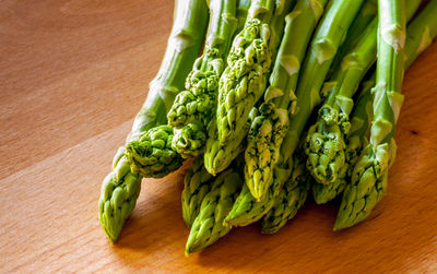 High angle view of vegetables on cutting board