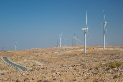 Green energy - windmills in desert, jordan