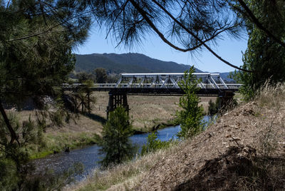 Bridge over river against sky