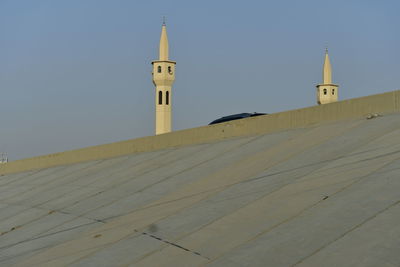 Low angle view of building against clear sky