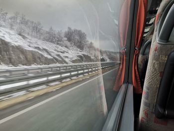 Train passing through window