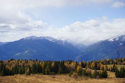 Scenic view of mountains against sky