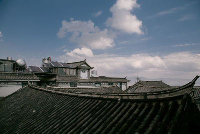 Roof of building against sky