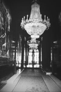 Illuminated building at night