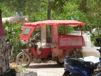 Abandoned cart in junkyard