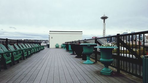 View of buildings against cloudy sky