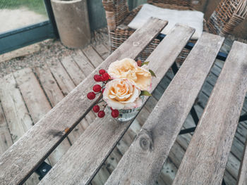 High angle view of food on table