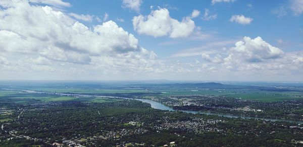 Scenic view of land against sky