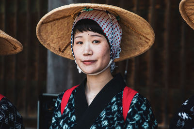 Portrait of woman wearing hat