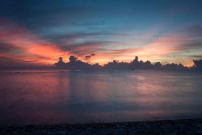 Scenic view of sea at sunset