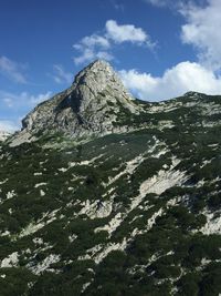 Low angle view of mountain against sky