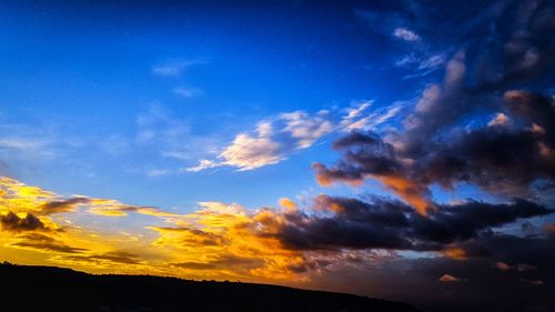Low angle view of sky at sunset