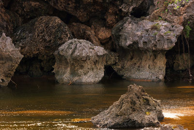 Unusual rocks of kume island in okinawa