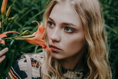 Close-up portrait of young woman