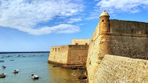 View of fort against blue sky