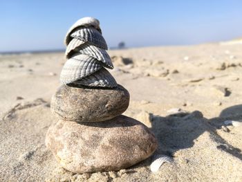 Stack of stones on beach