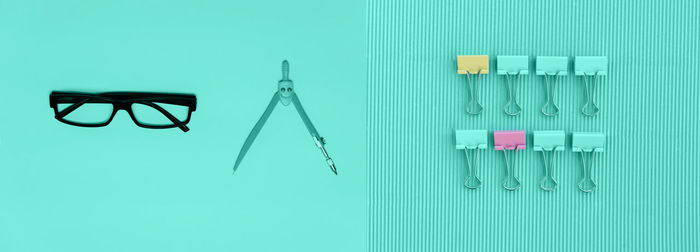 Close-up of lamp against blue background