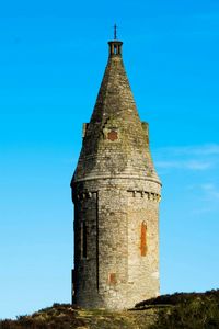Cross against clear blue sky