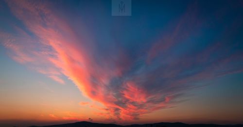 Low angle view of sky at sunset