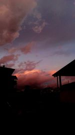 Silhouette buildings against sky during sunset