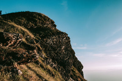 Low angle view of mountain against sky